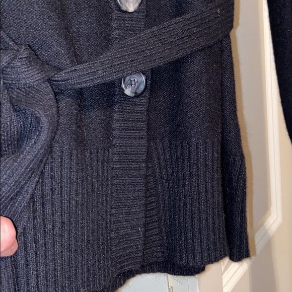 Banana Republic black 4 button cardigan sweater with detached belt. - Picture 7 of 13